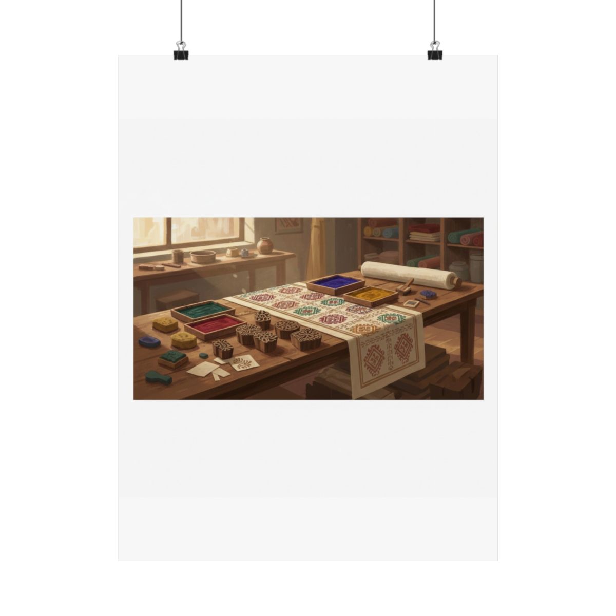 The Block Print Table — Poster