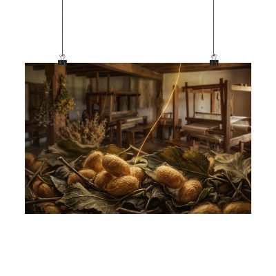 Mulberry Silk Cocoon — Poster — 18″ x 12″ view