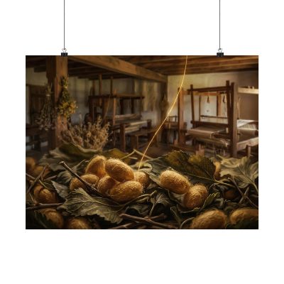 Mulberry Silk Cocoon — Poster — 24″ x 18″ view